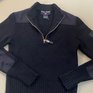 SOLID 100% Merino wool half-zip sweater